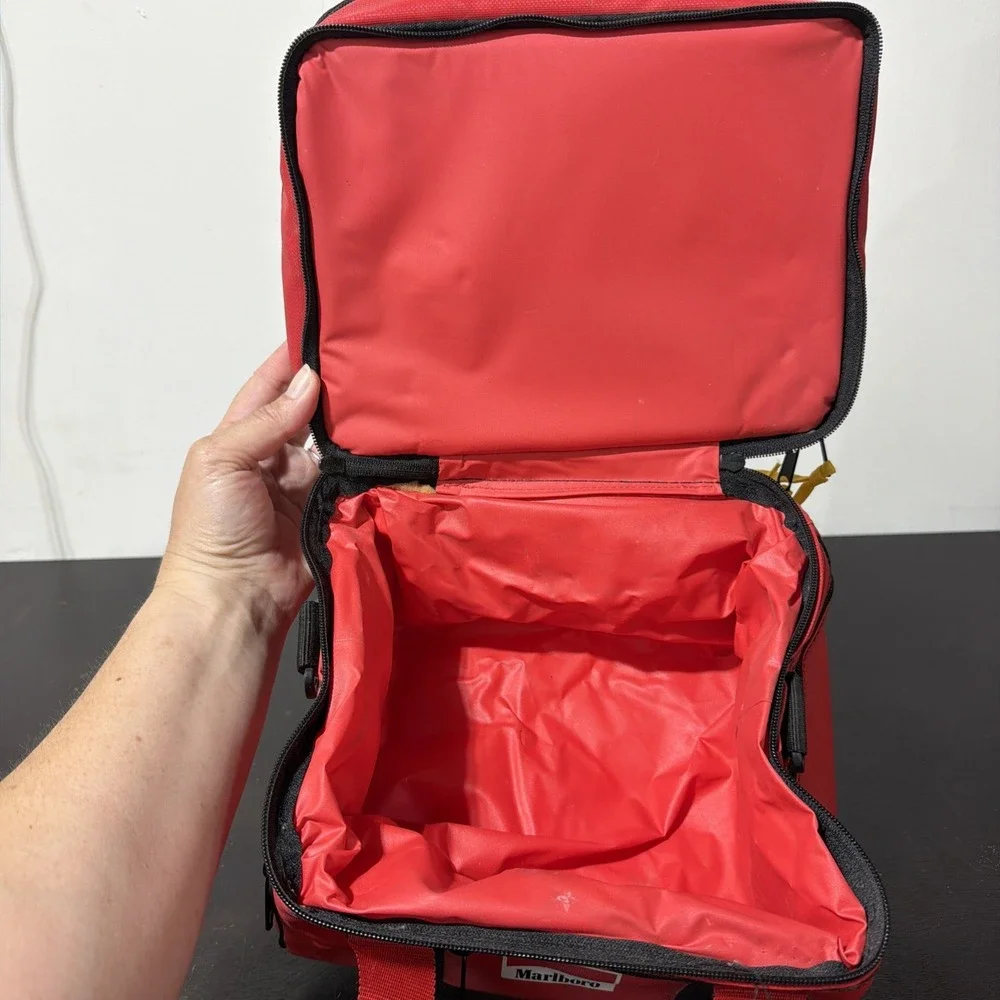 Vintage 1990s Marlboro Red Soft Sided Insulated Travel Cooler Lunch Bag